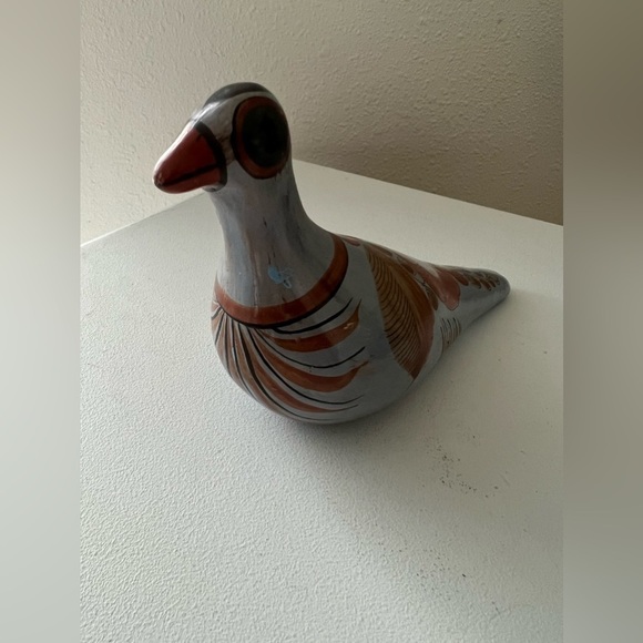 VTG Tonala J.P. Pigeon Bird Hand Painted Mexican Folk Art Pottery Figurine. - Picture 2 of 10